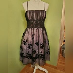 City Triangle size 9/10 spaghetti strap dress. Purple with black overlay.